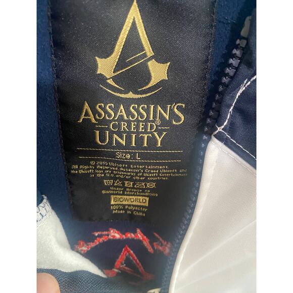 Official Assassin’s Creed UNITY Game Hoodie – Bioworld 2015 – Navy/White - Large - Picture 7 of 7